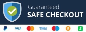 Guaranteed safe checkout with 256 bit SSL encryption - Paypal, Visa, Mastercard, American Express, Maestro, Bitcoin, CashApp